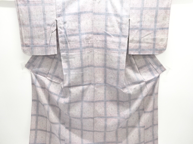 JAPANESE KIMONO / ANTIQUE HITOE KIMONO / SILK / WOVEN FLORAL CREST